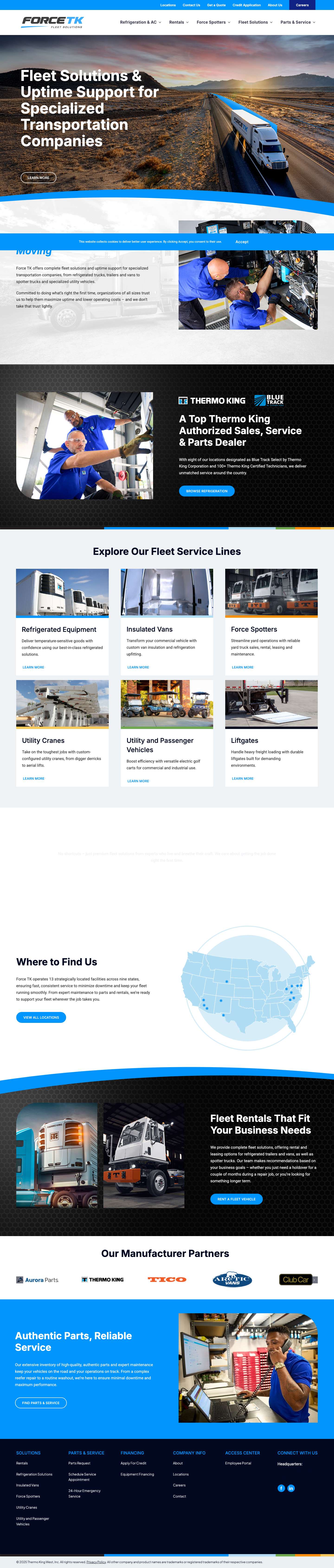 Force TK | Fleet Solutions for Specialized Transportation - Full Screenshot