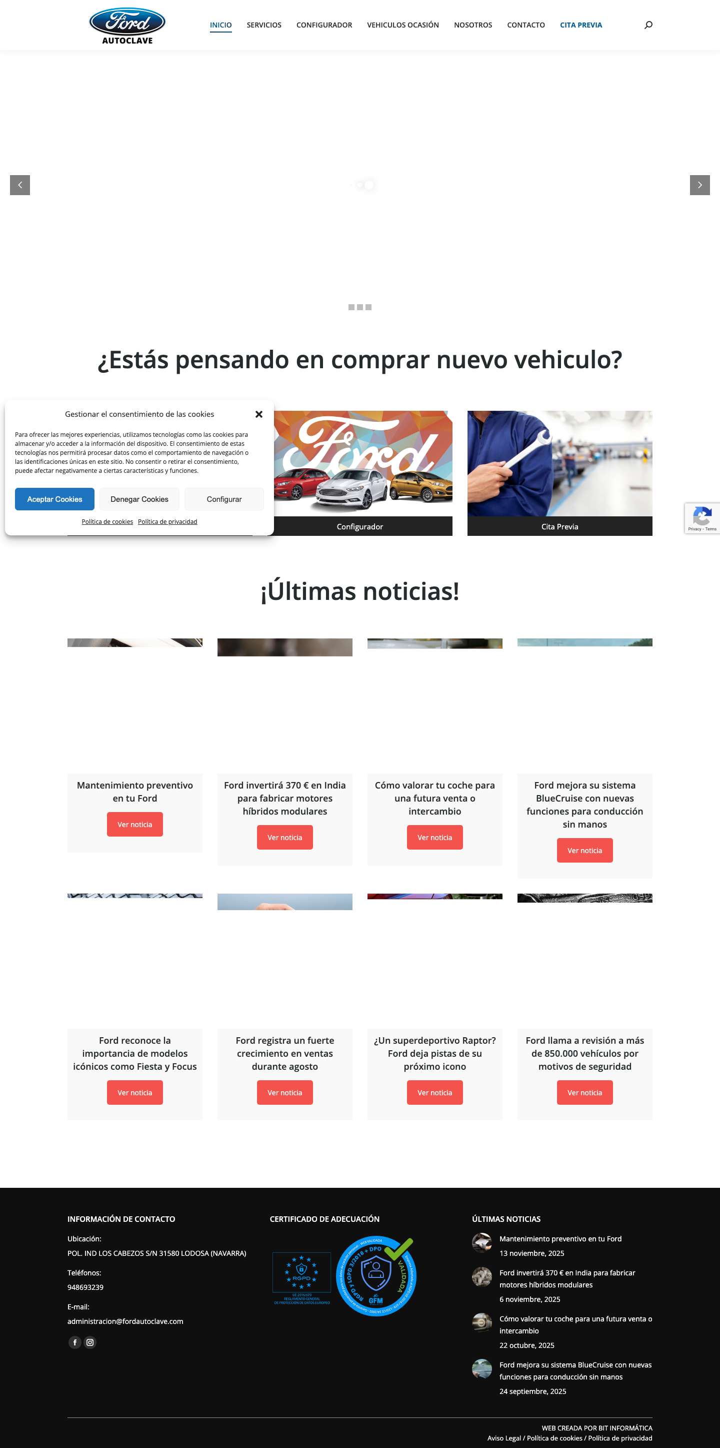 Talleres Autoclave -Tu taller Ford en Lodosa- - Full Screenshot