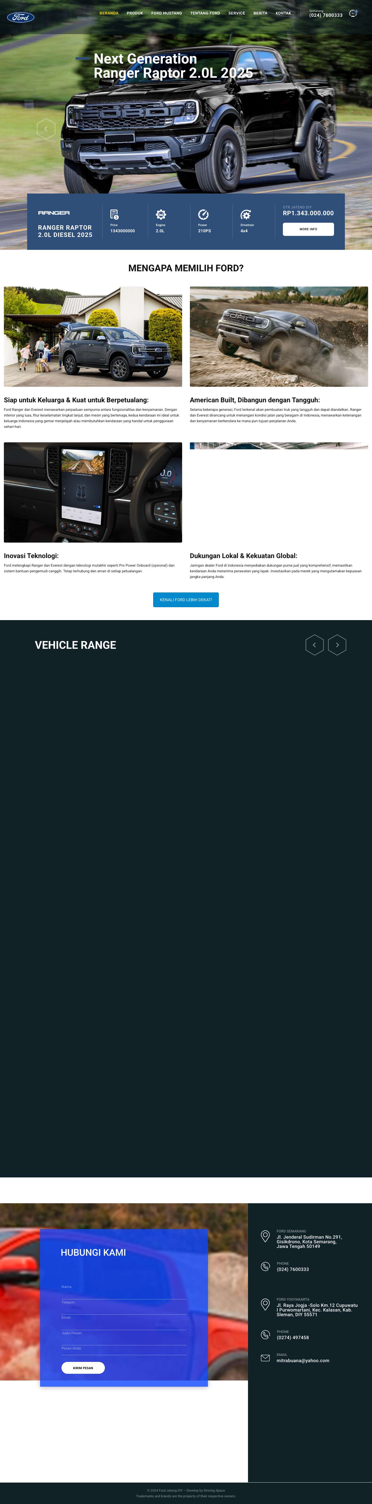 Ford Jateng DIY - Dealer Resmi Ford Semarang dan Ford Yogyakarta. - Full Screenshot