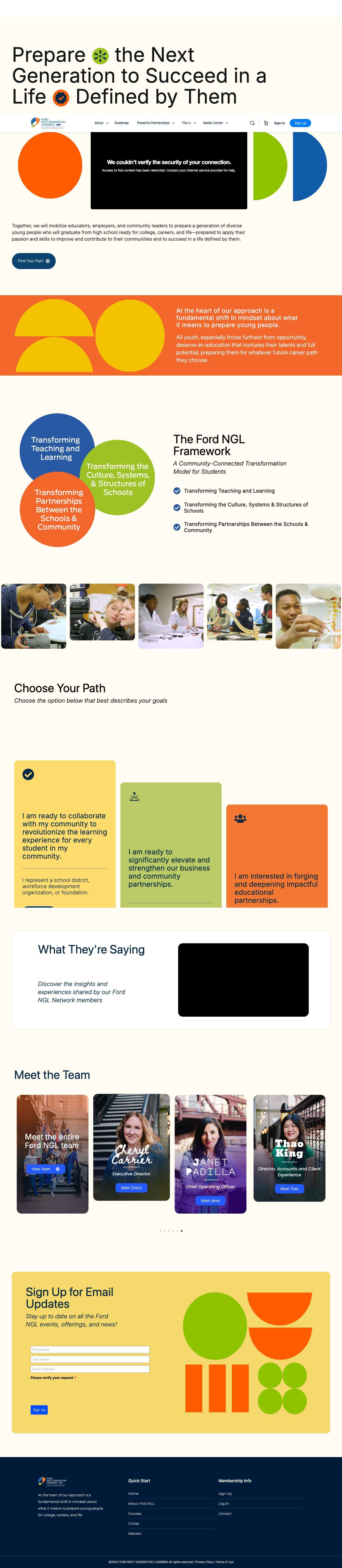 Ford NGL – Students are at the center of everything we do - Full Screenshot