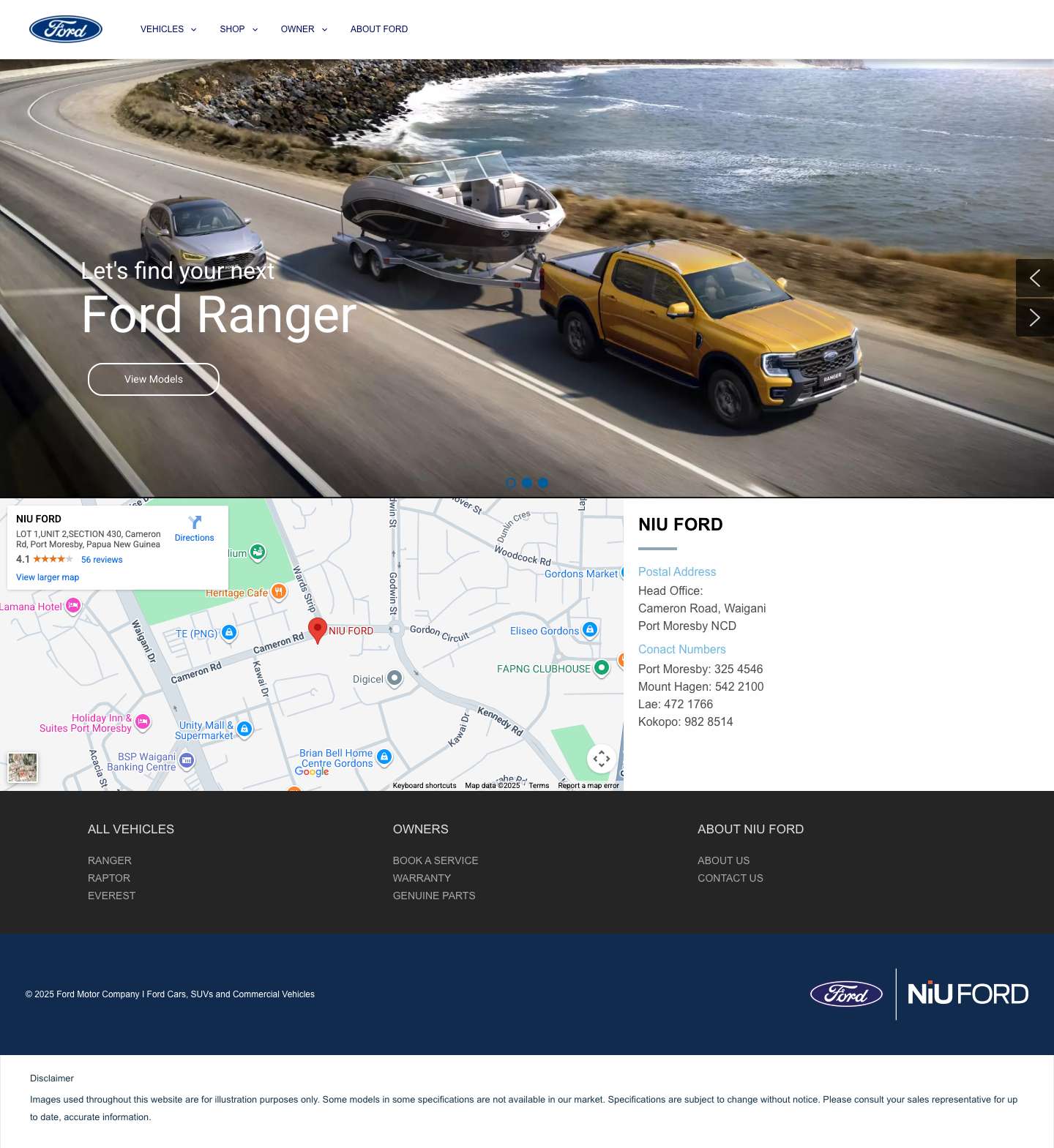 Home - NiuFord Papua New Guinea - Full Screenshot