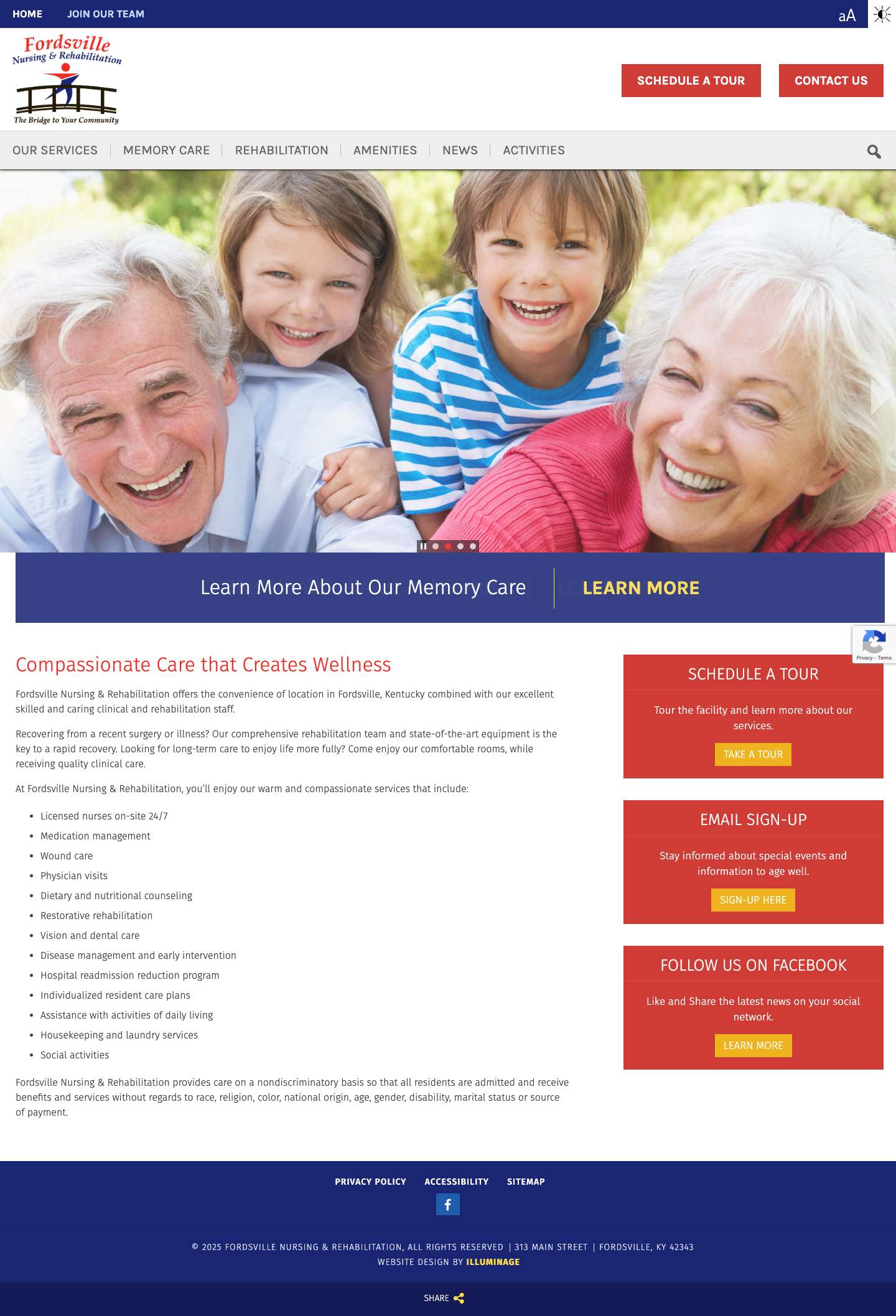 Skilled Nursing Facility, Rehabilitation Center | Fordsville, KY - Full Screenshot