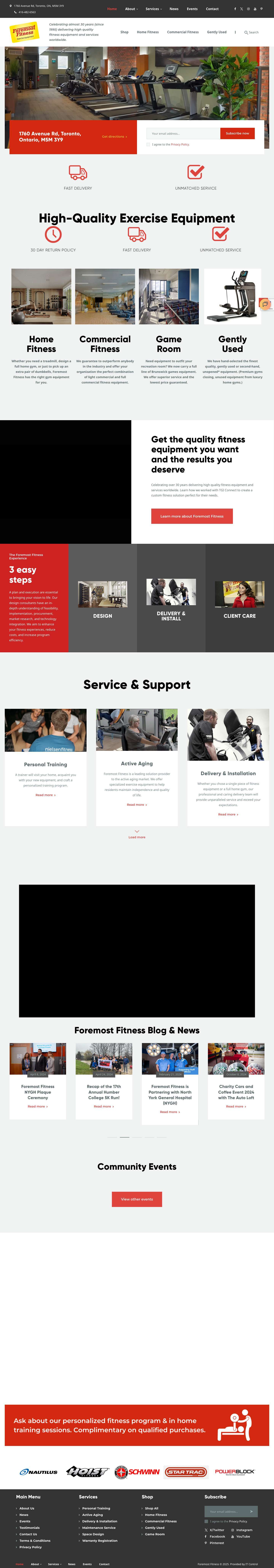 Foremost Fitness – Exercise Equipment Toronto Ontario - Full Screenshot