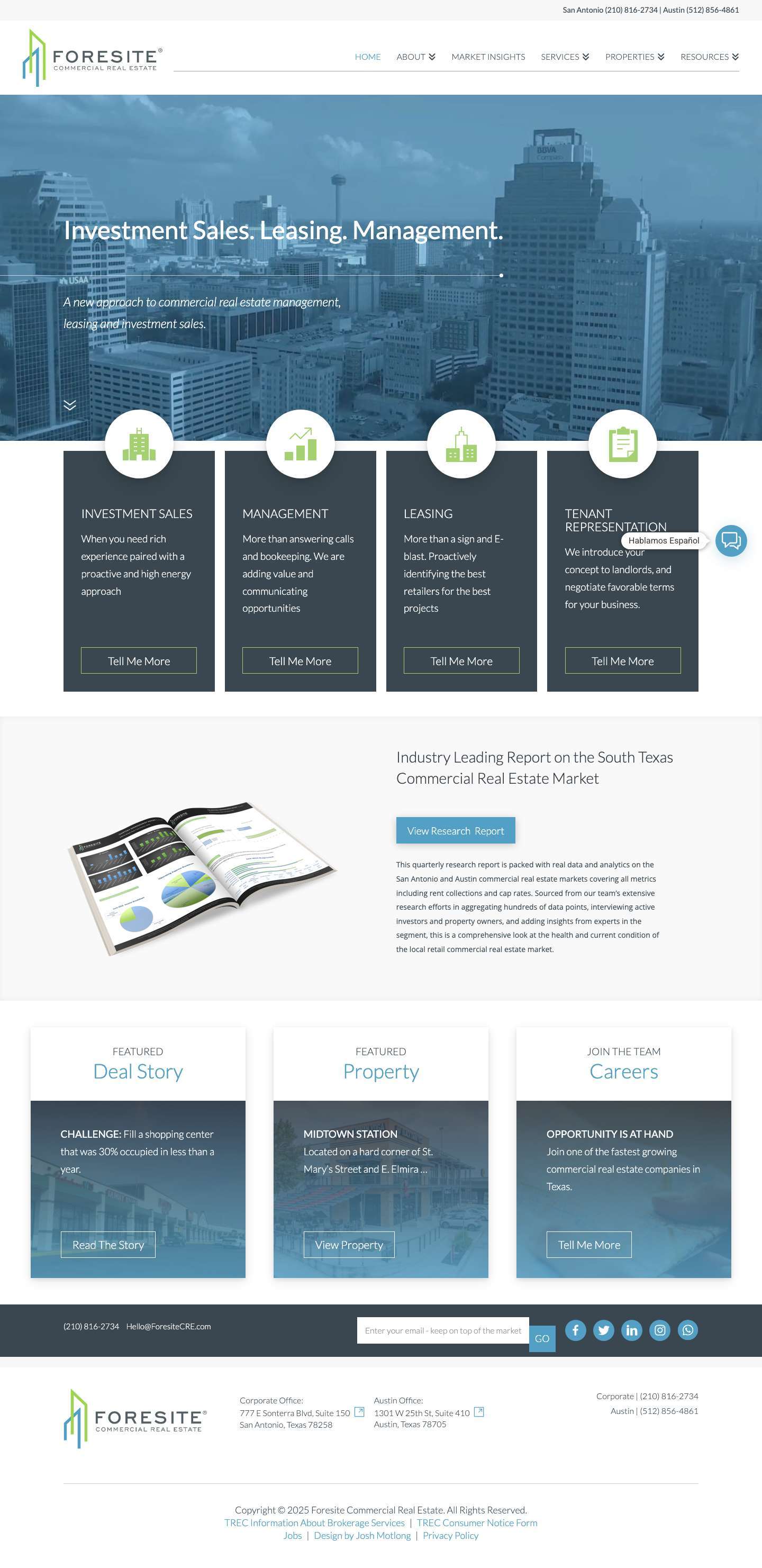 Commercial Real Estate Brokerage in San Antonio & Austin - Full Screenshot