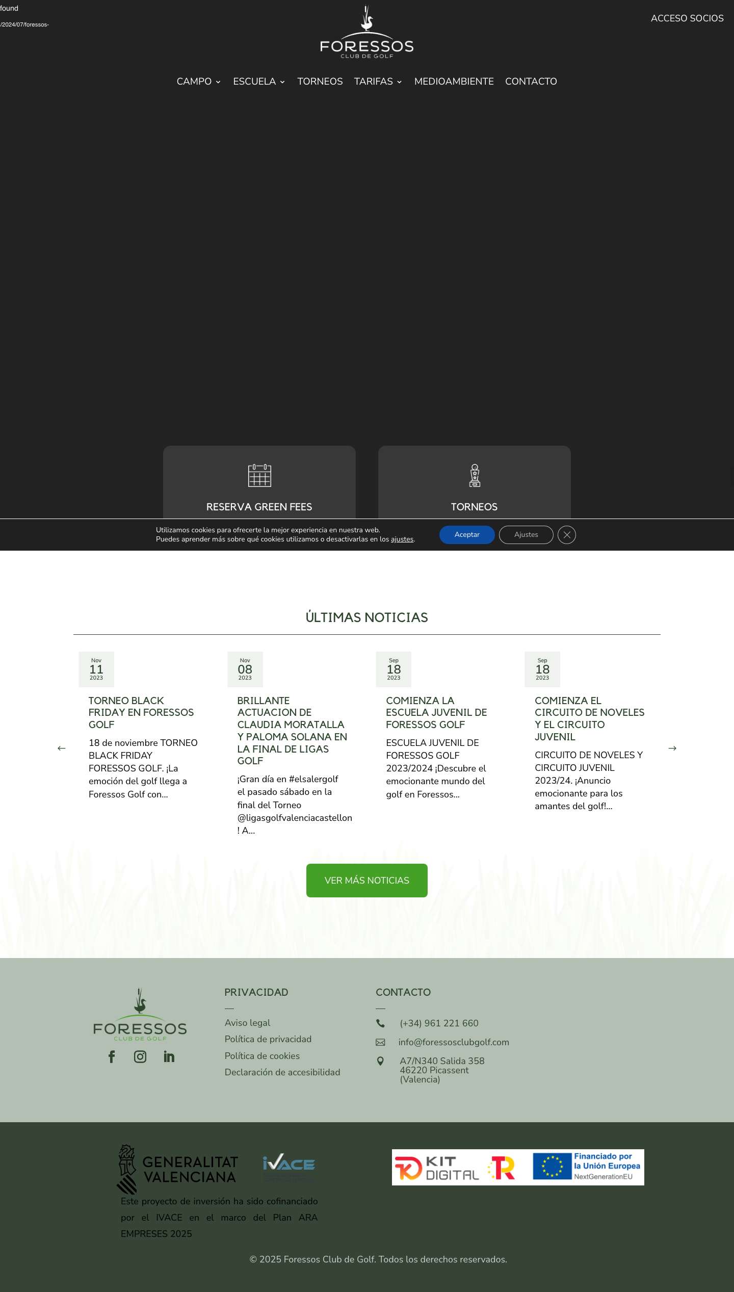 Inicio - Foressos Golf - Full Screenshot