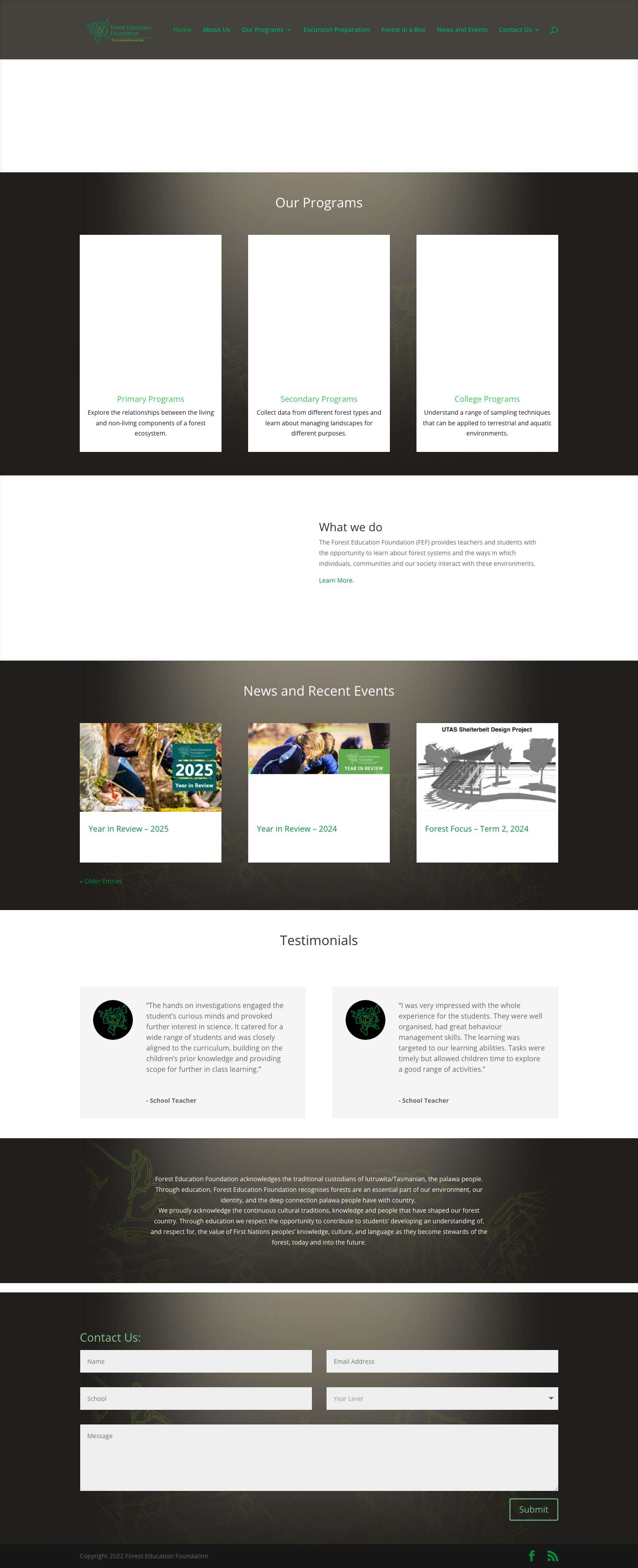 Forest Education Foundation | The stories behind our trees - Full Screenshot