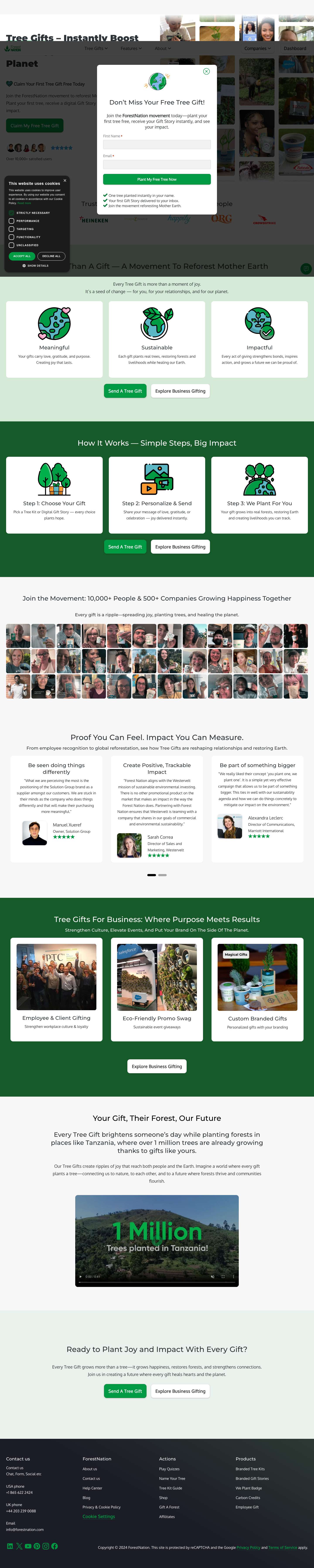 ForestNation's Magical Gift Experiences For A Healthy Planet - Full Screenshot