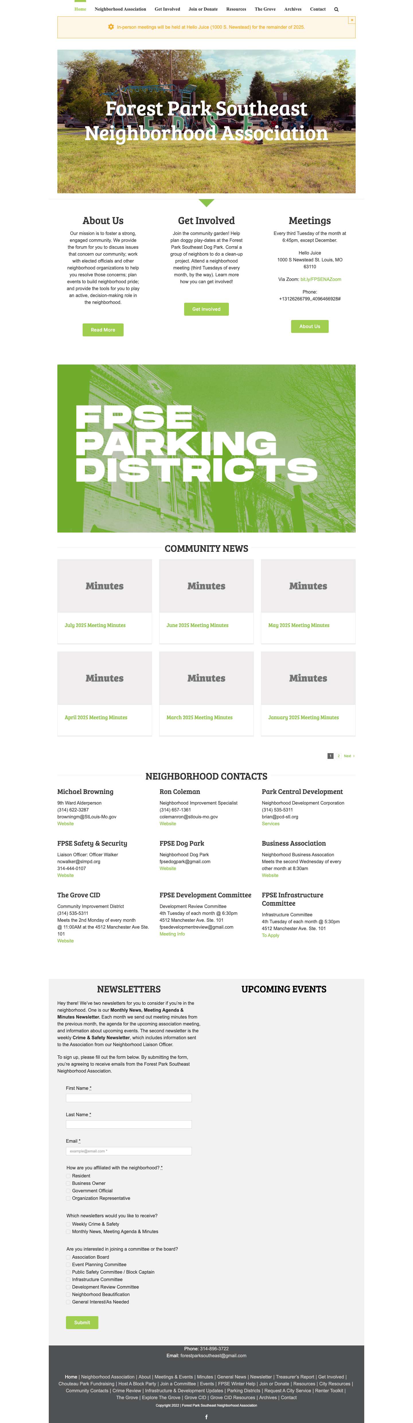 Home - Forest Park Southeast - Full Screenshot