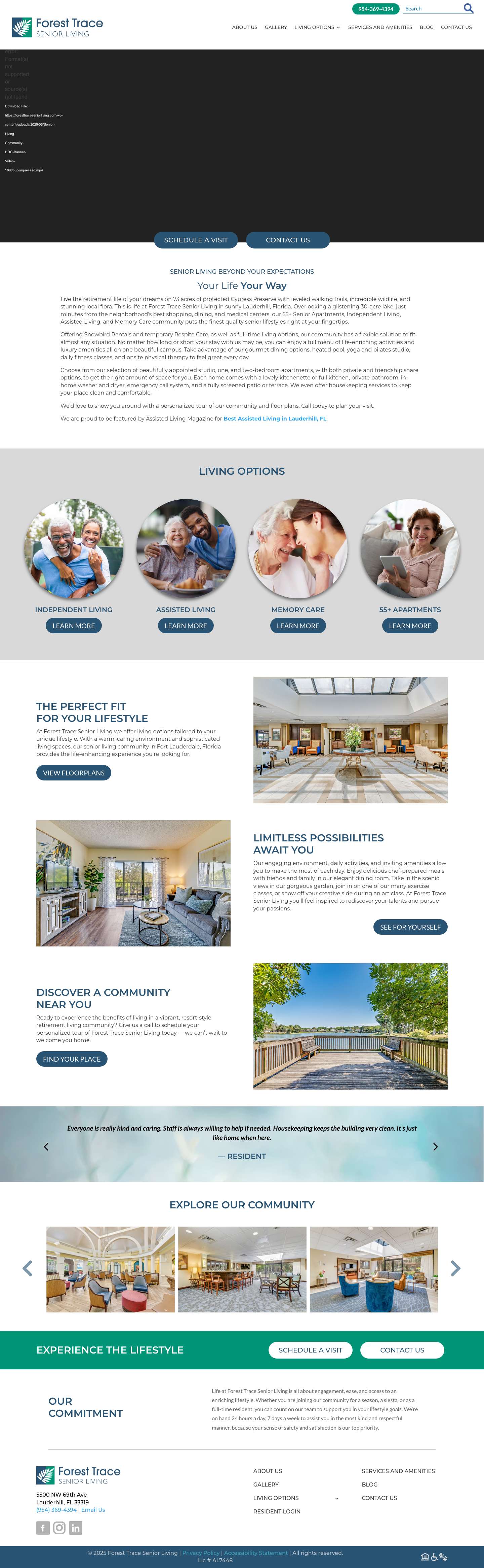 Retirement Community In Ft. Lauderdale, Florida | Forest Trace Senior Living - Full Screenshot