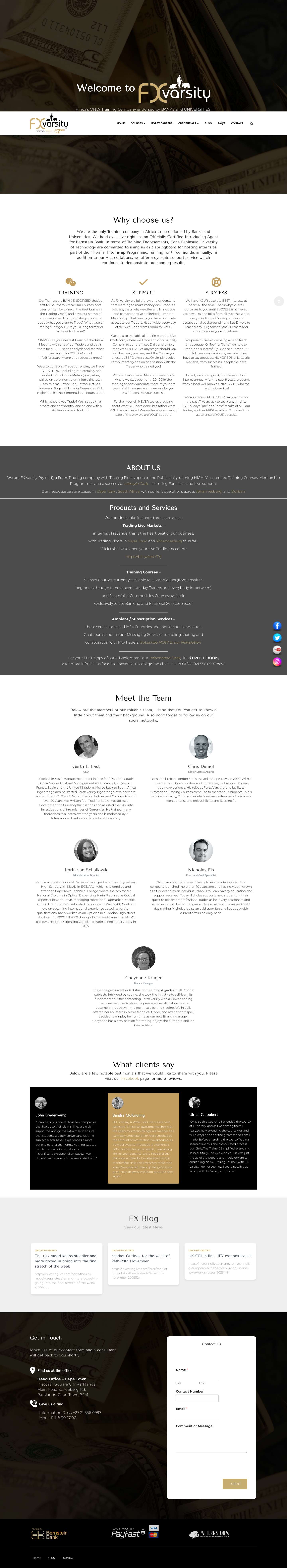 Forex Varsity – Training | Support | Success – Africa's only Forex Training Company endorsed by Banks and now Universities! - Full Screenshot