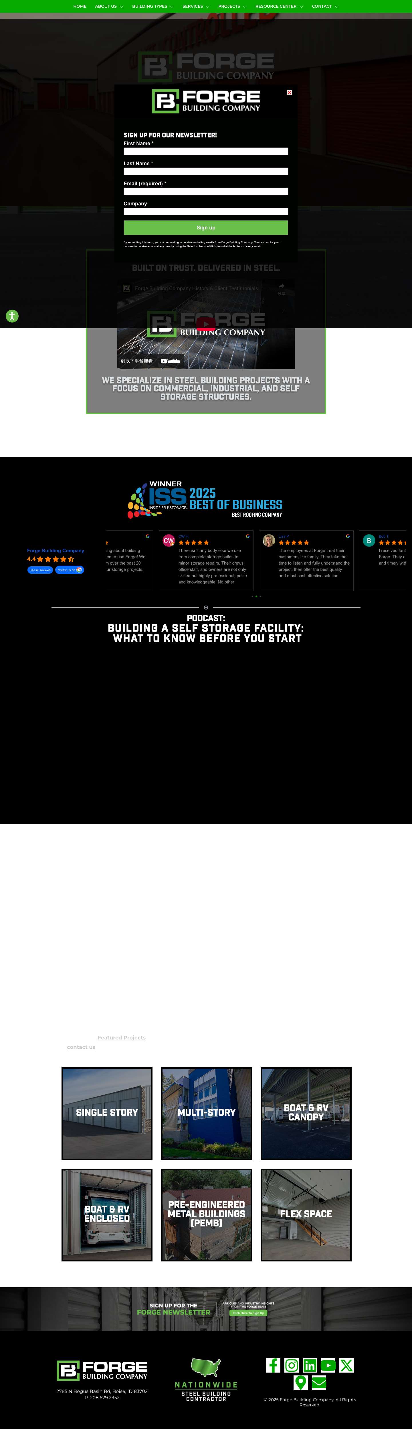 Forge Building Company | The Steel Building Expertsclosealign-rightellipsis-vdot-circle-ochevron-down - Full Screenshot