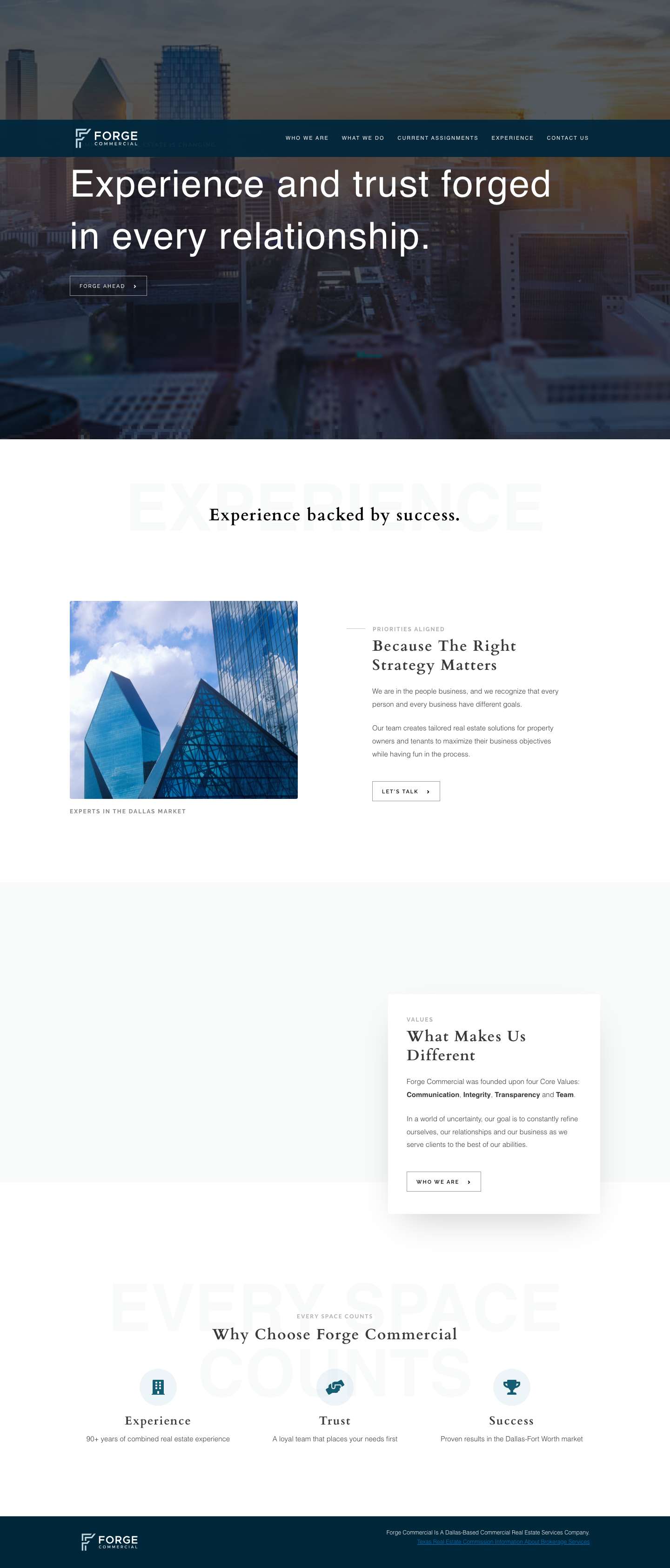 Forge Commercial | Dallas Real Estate Firm - Full Screenshot
