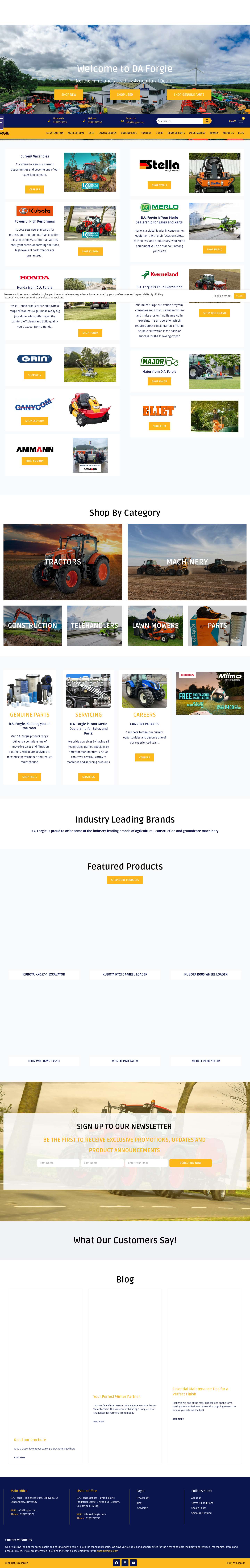 DA Forgie Northern Ireland’s Premier Agricultural Dealer - DA Forgie Limavady Lisburn - Full Screenshot