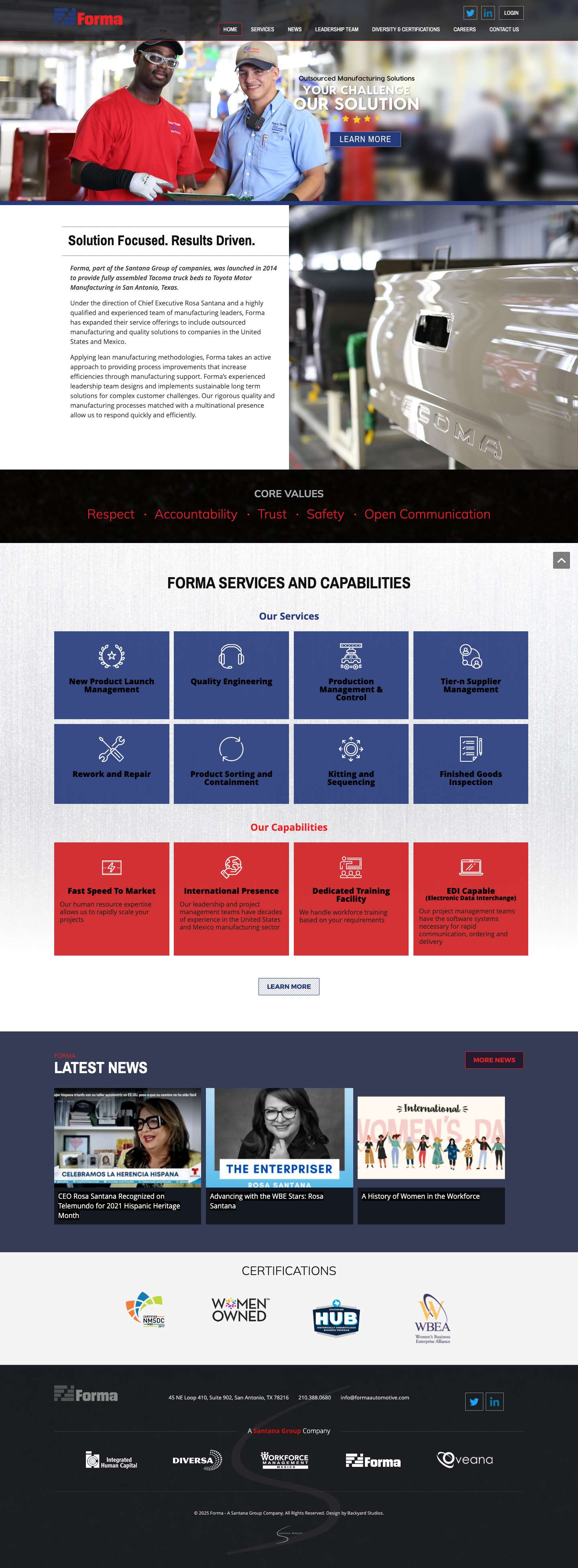 Outsourced Manufacturing | Woman-Owned Contract Manufacturing Company - Full Screenshot