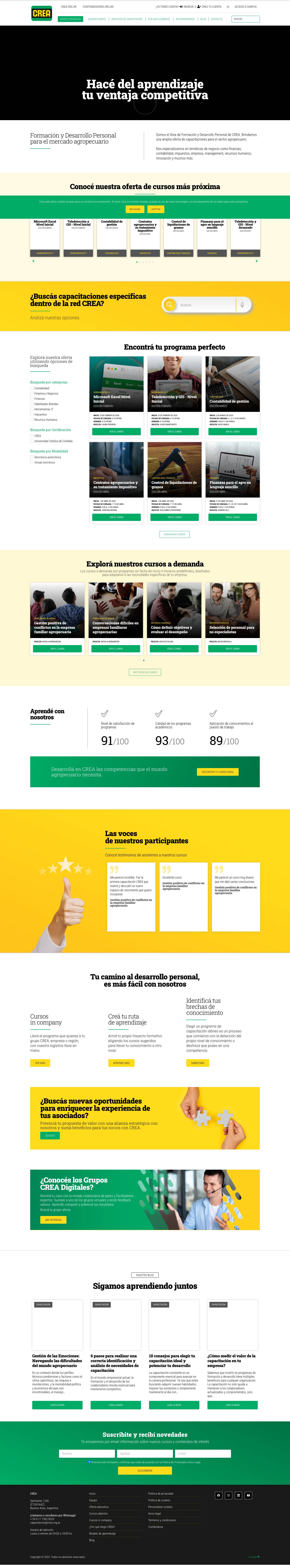 Inicio - Formación CREA - Full Screenshot