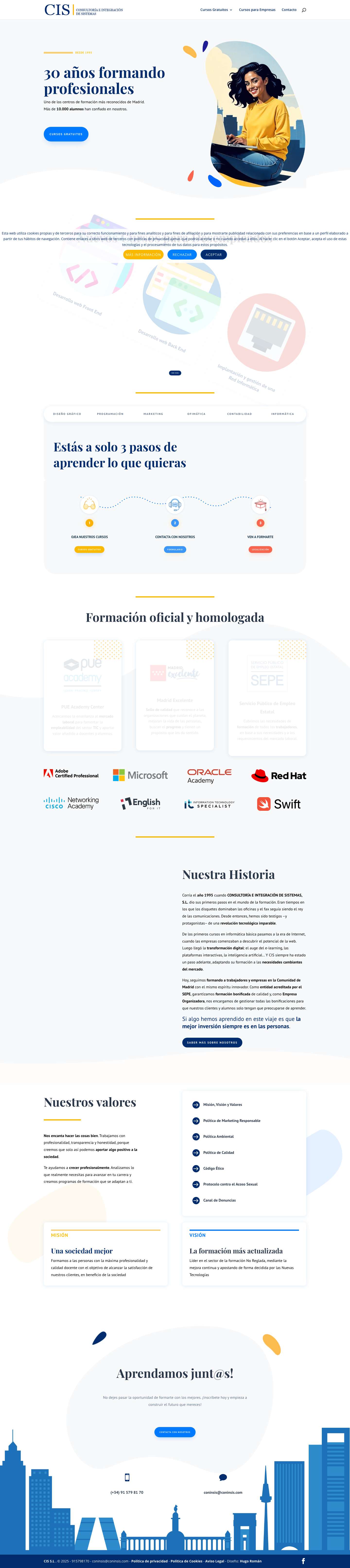 Inicio - Formación - Consultoría e Integración de Sistemas - Full Screenshot