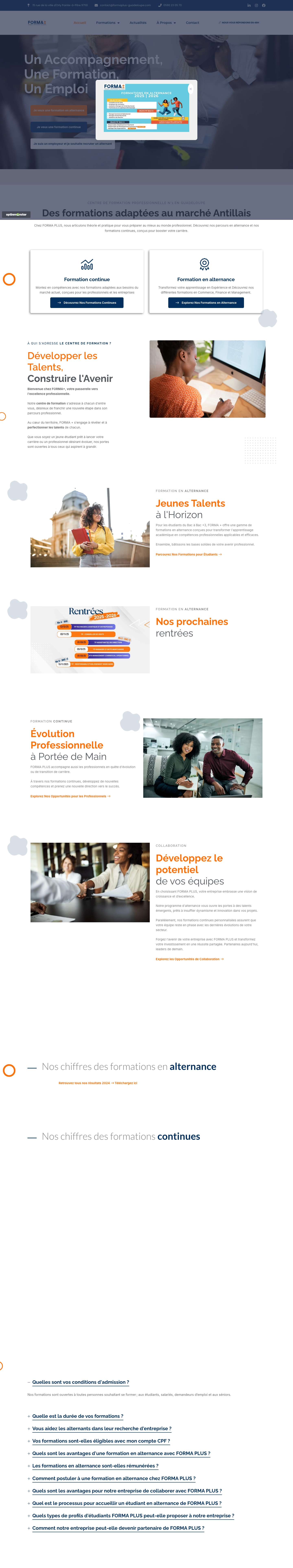 Centre de Formation Professionnelle en Guadeloupe - FORMA + - Full Screenshot