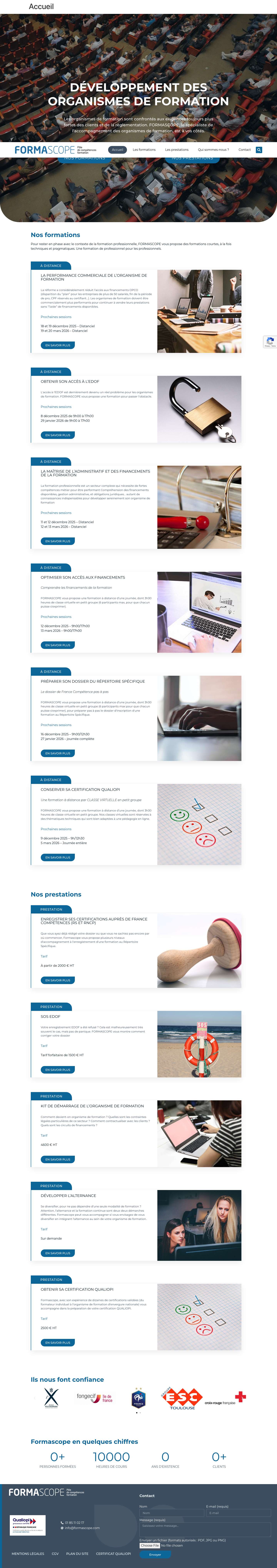 Accompagnement et développement des organismes de formation - Formascope - Full Screenshot