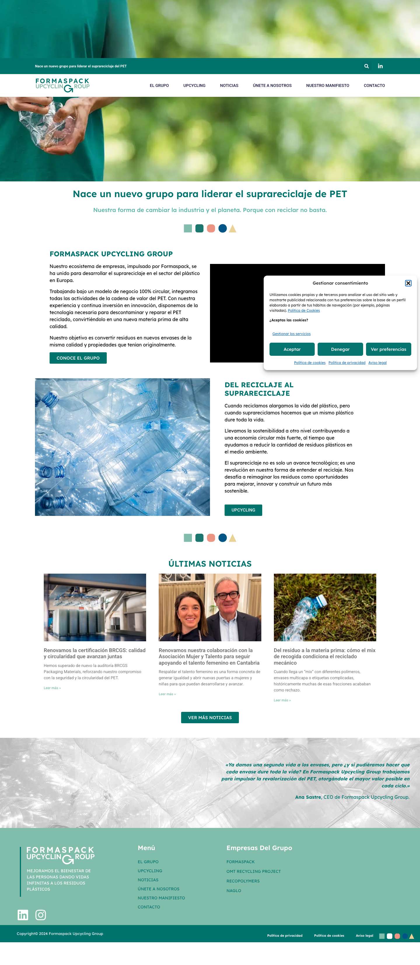Formaspack Upcycling Group. Porque con reciclar no basta. - Full Screenshot