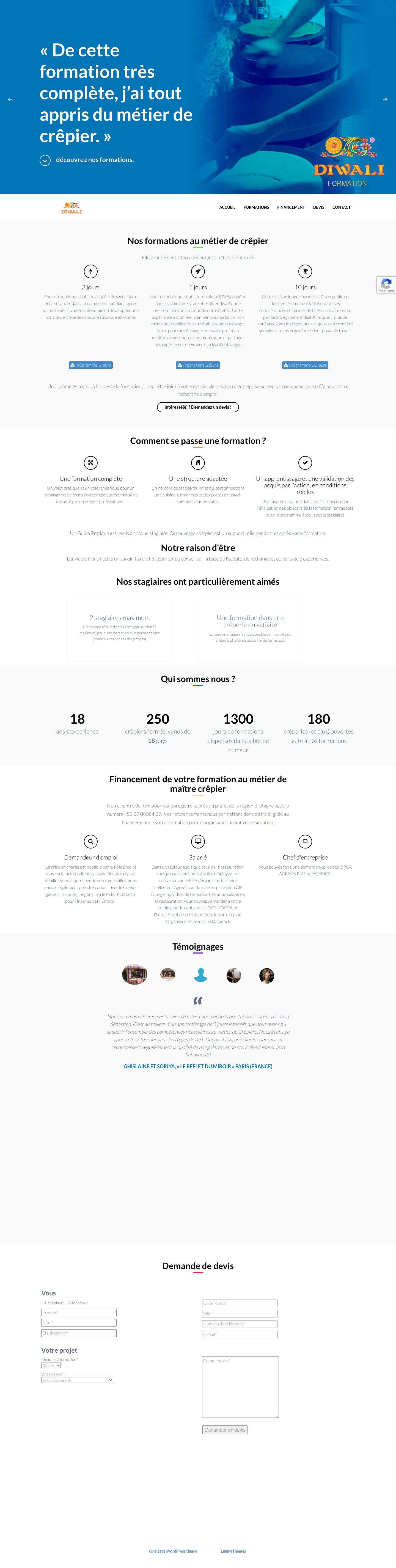 Formation Crêpier by Diwali - Nous vous formons au métier de crêpier - Full Screenshot