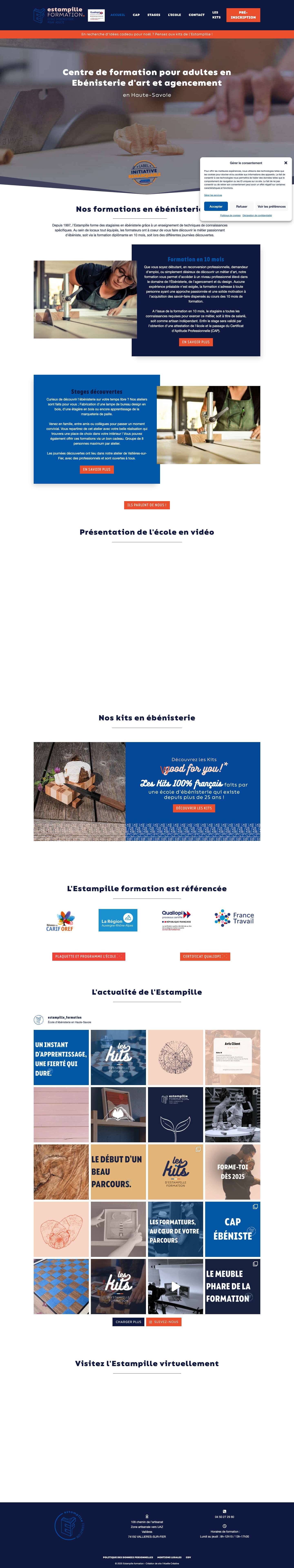 Centre de formation en ébénisterie pour adultes Estampille formation - Full Screenshot