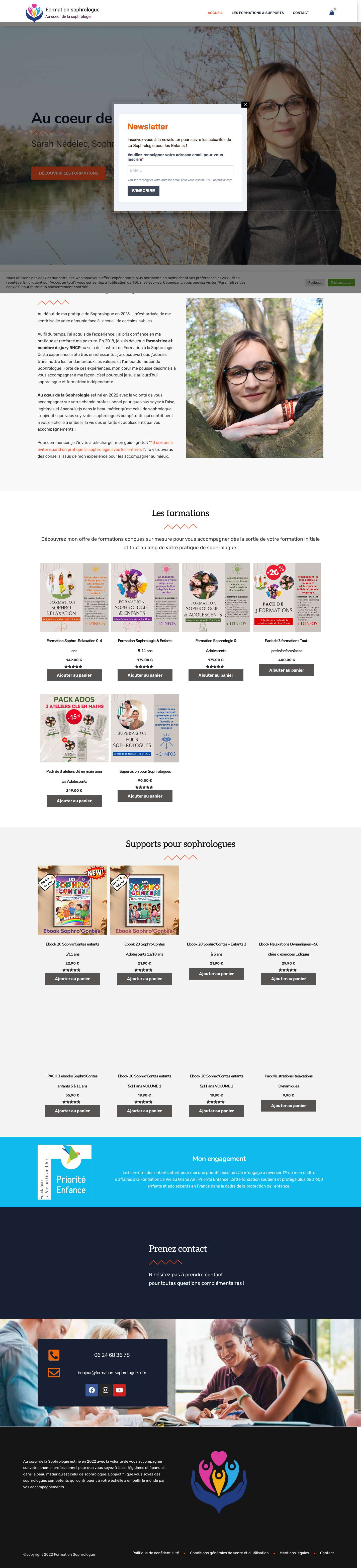 Accueil - Formation sophrologue - Au coeur de la sophrologie - Full Screenshot