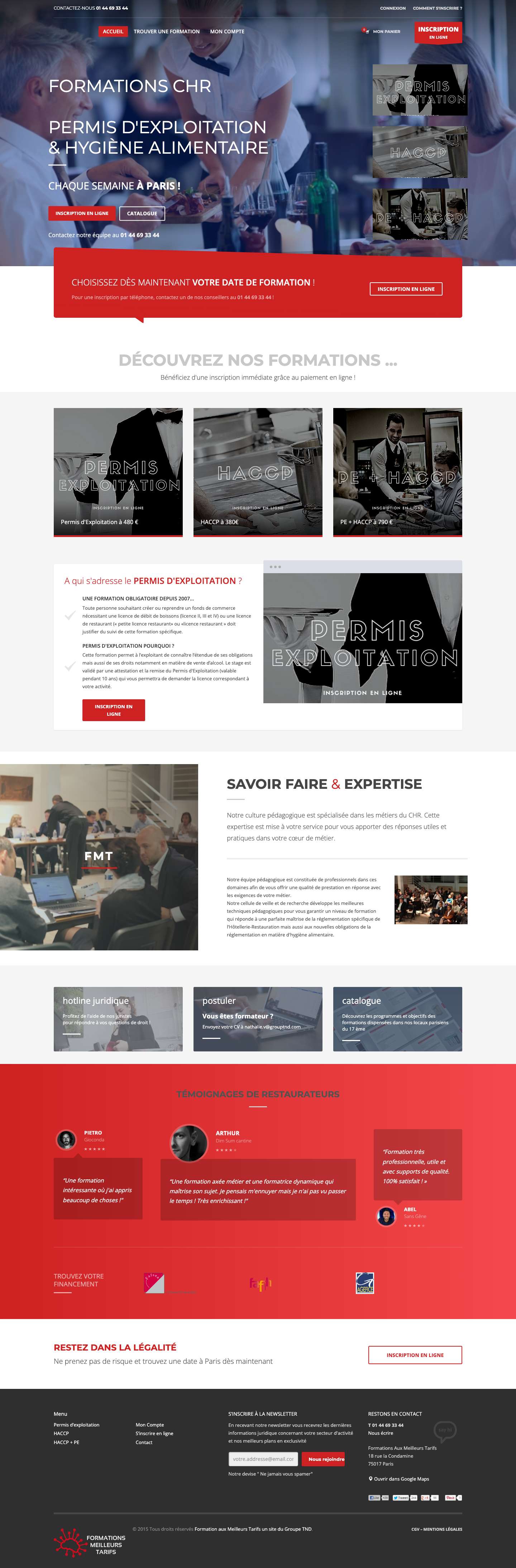 Formation Permis d'Exploitation & HACCP - Paris 17ème - Full Screenshot