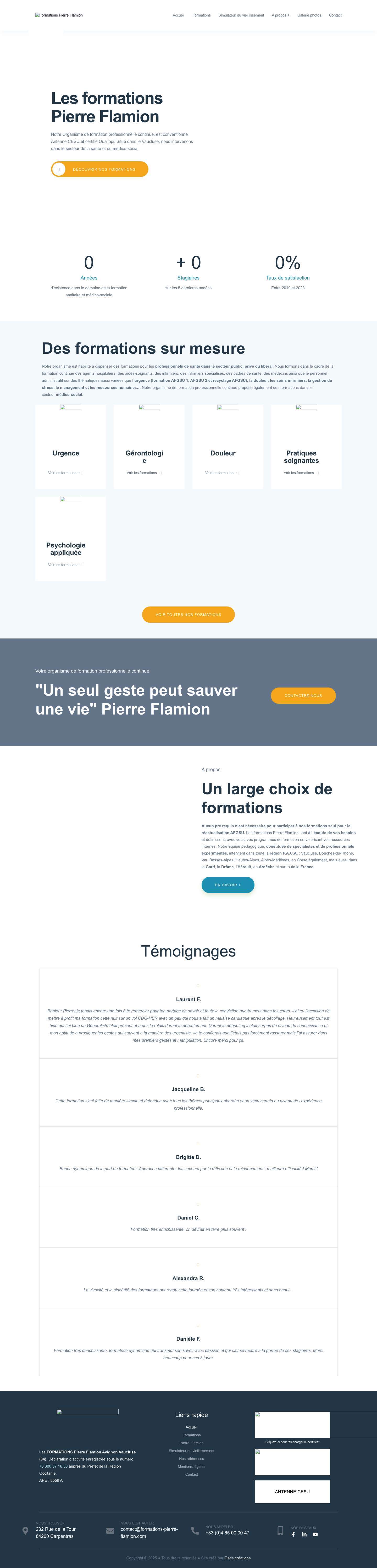 Formations Pierre Flamion - Accueil - Full Screenshot