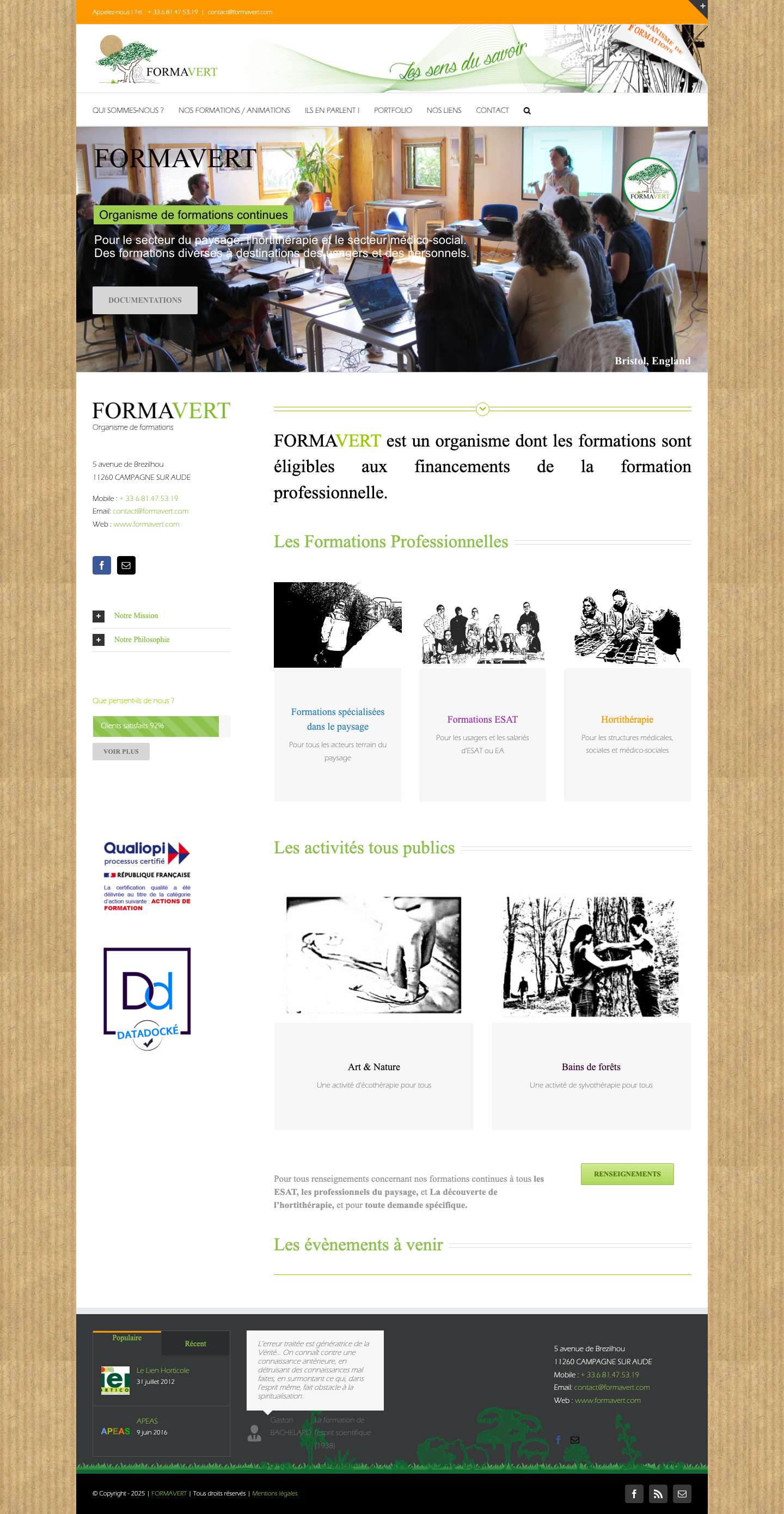 Formavert Organisme de formations pour hortithérapie. - Full Screenshot