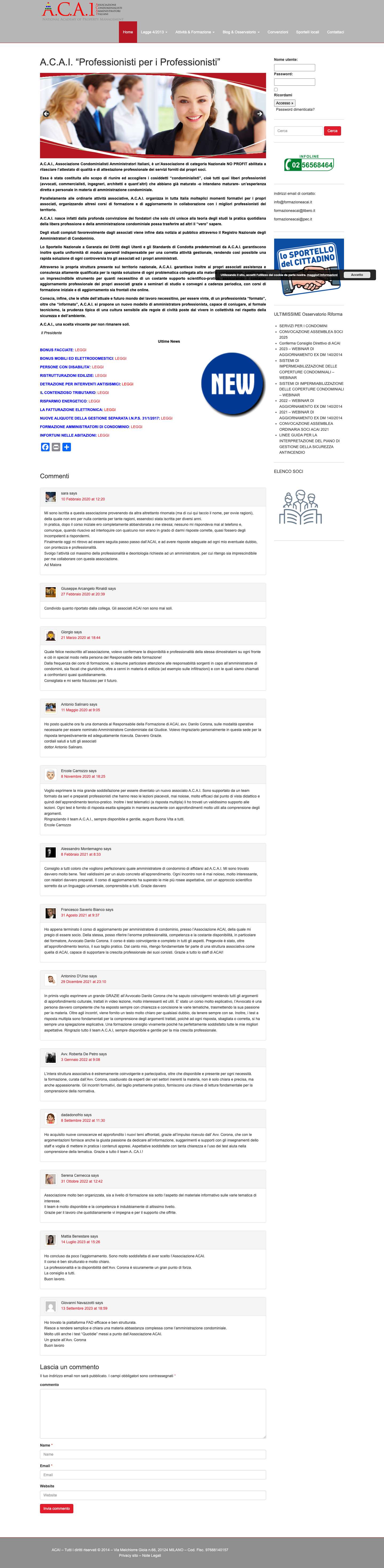 Formazione Acai | associazione amministratori di condominio professionisti - Full Screenshot