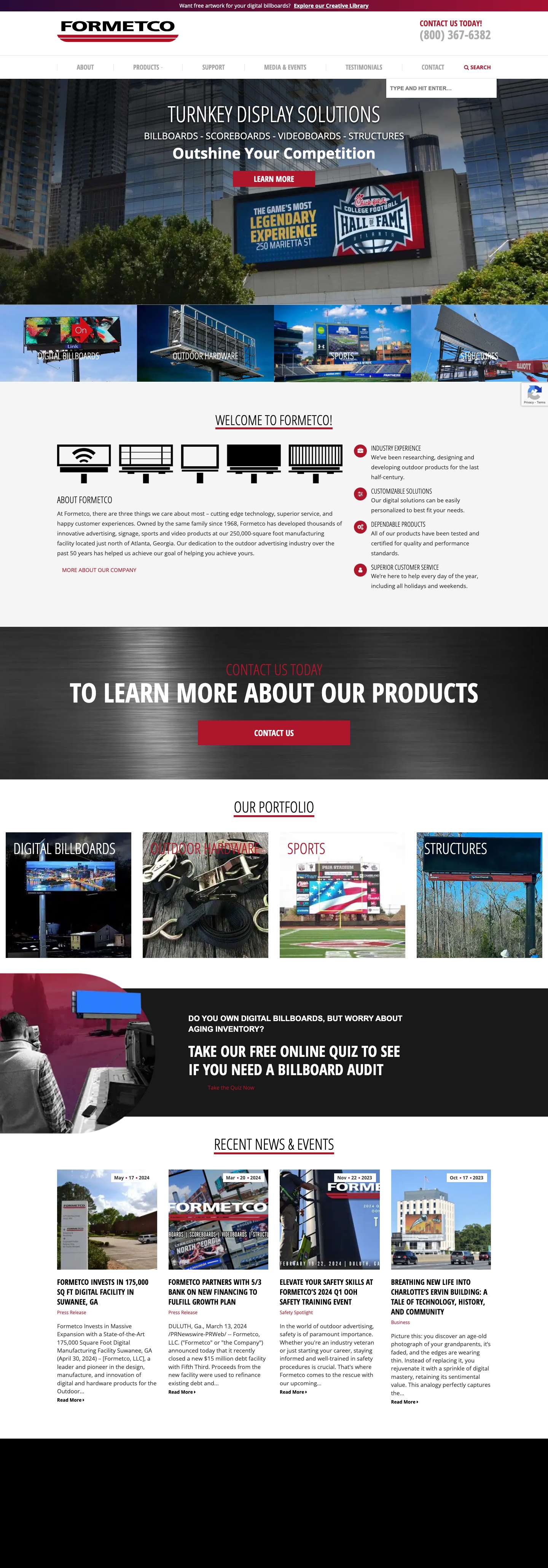 LED Billboard Manufacturer | Formetco Digital and Hardware - Full Screenshot