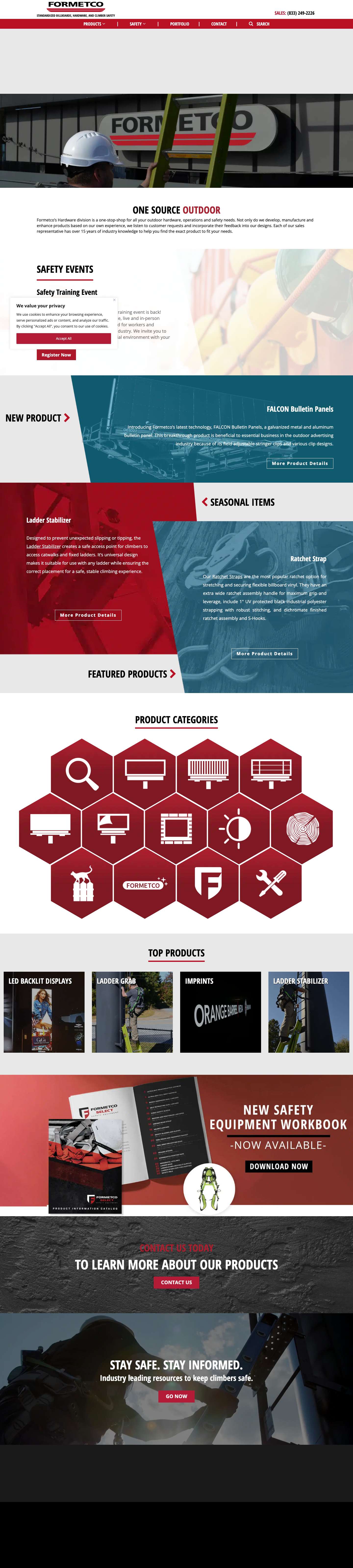 Billboard Hardware & Climber Safety | Formetco Hardware - Full Screenshot