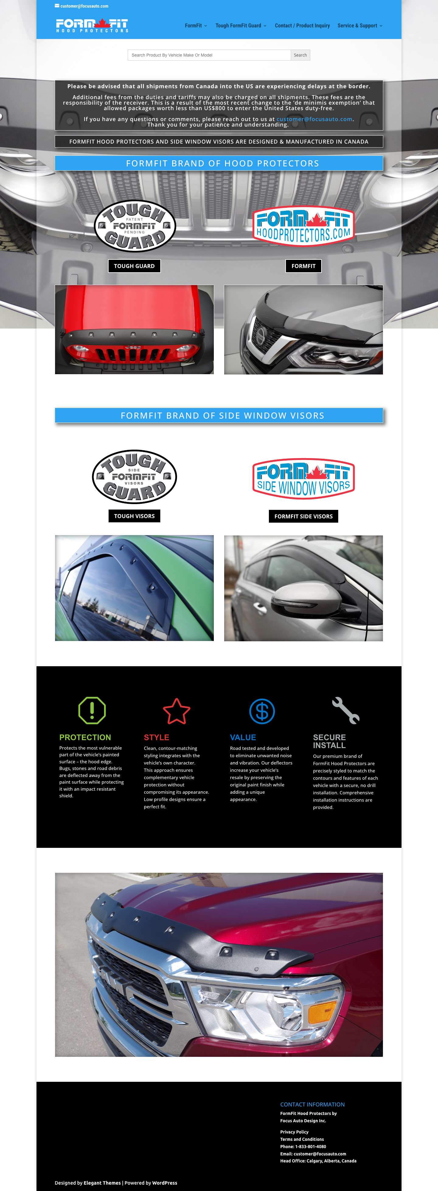 FormFit Hood Protectors | Complementary vehicle protection without compromising its style. - Full Screenshot