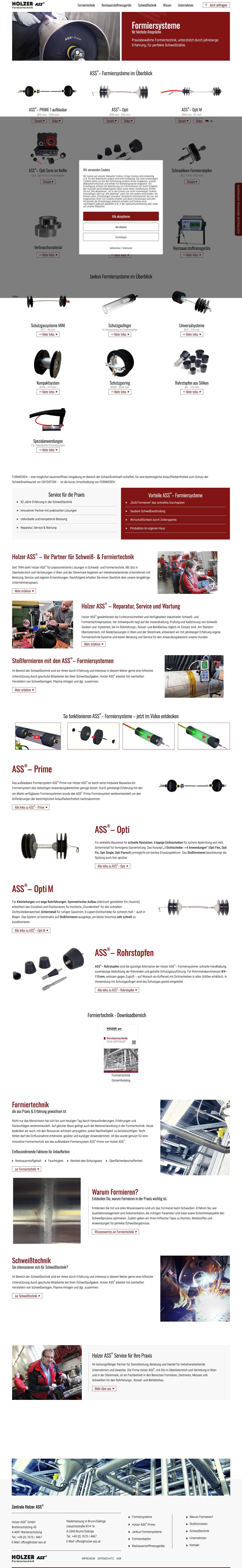 Formiersysteme für präzises Schweißen | Holzer ASS® Lösungen - Full Screenshot