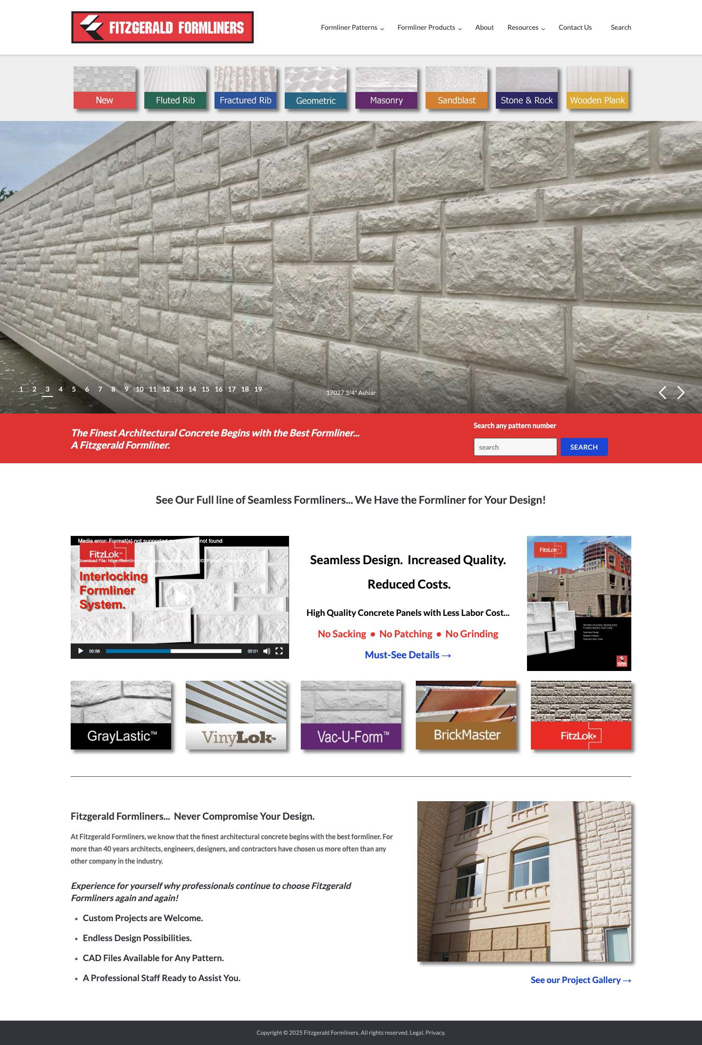Home Page - Fitzgerald Formliners - Full Screenshot