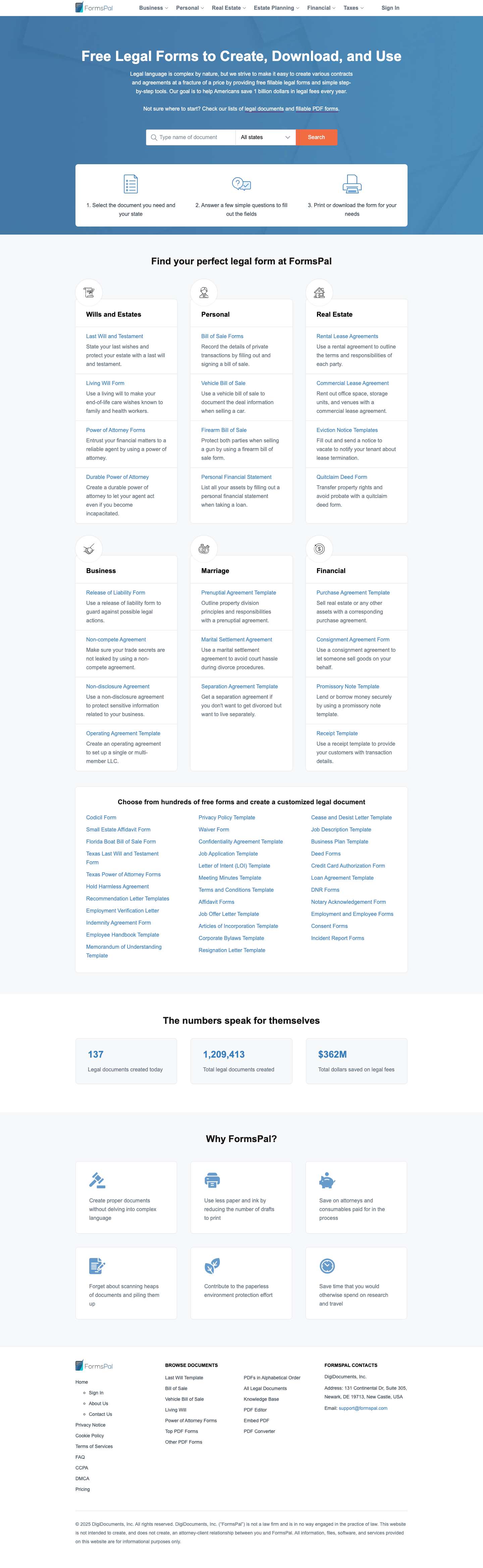 Free Legal Forms and Agreements | FormsPal - Full Screenshot