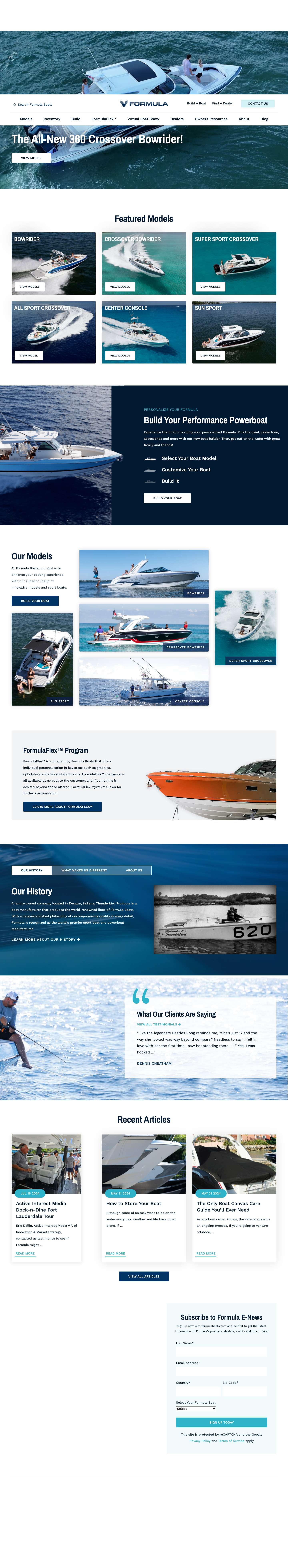 The Premier Powerboat Manufacturer | Formula Boats - Full Screenshot