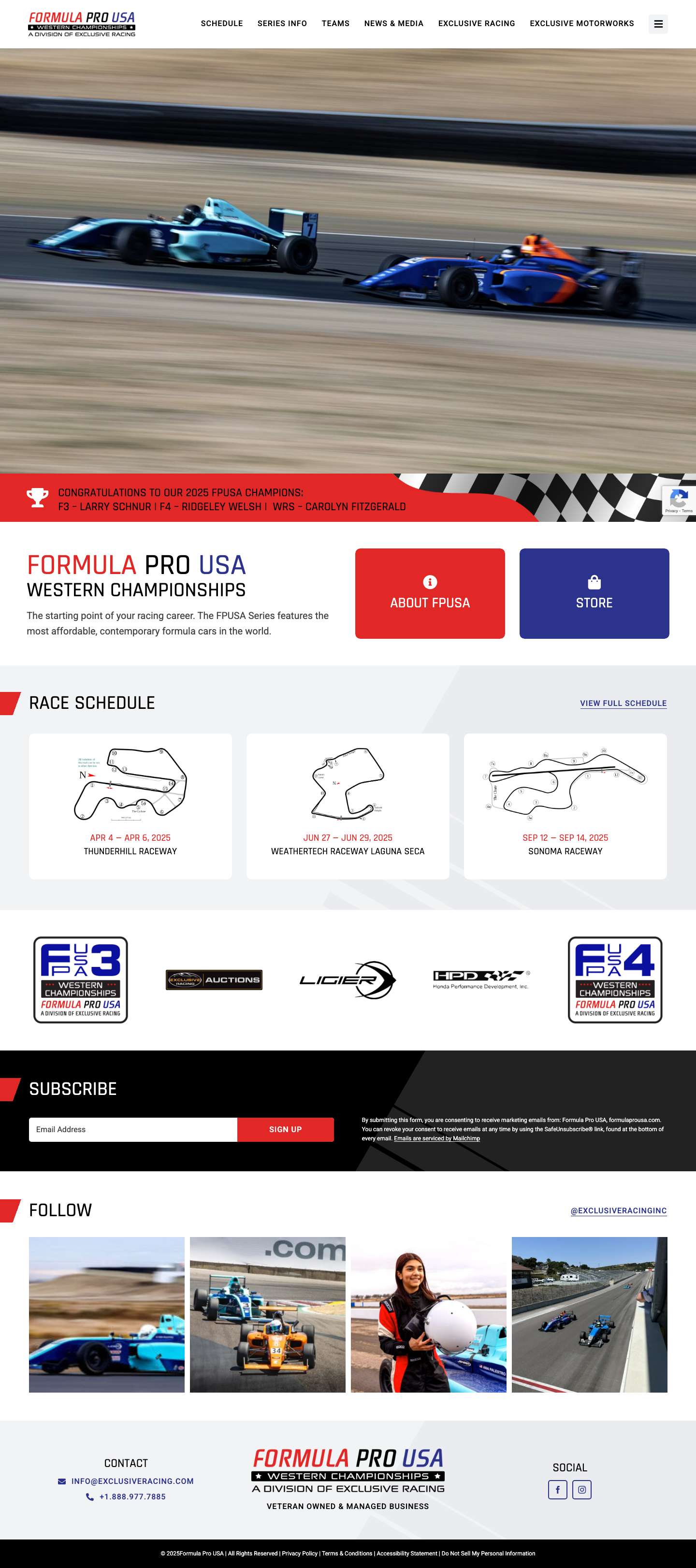 Home - Formula Pro USA - Full Screenshot