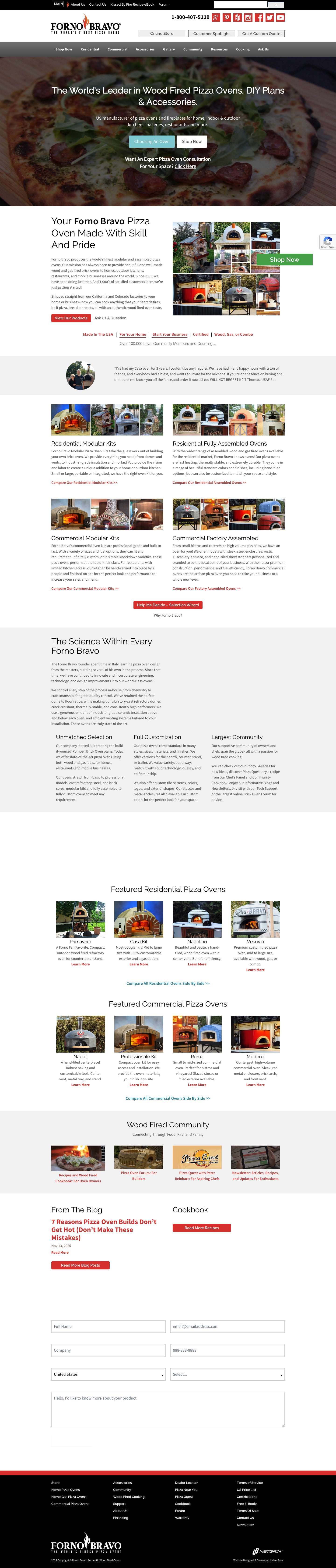 Forno Bravo - Your pizza oven awaits - Authentic wood fired pizza ovens - Full Screenshot