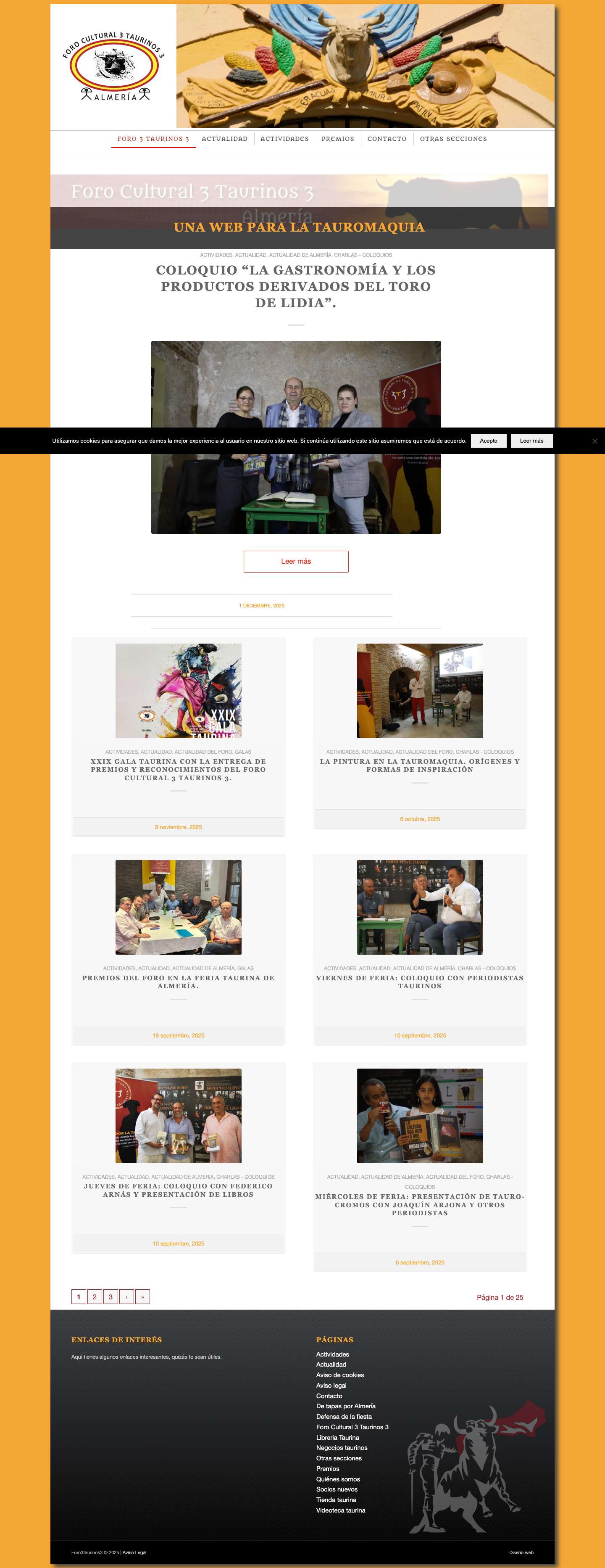 Foro Cultural 3 Taurinos 3 – Una web para los que quieren saber de toros - Full Screenshot