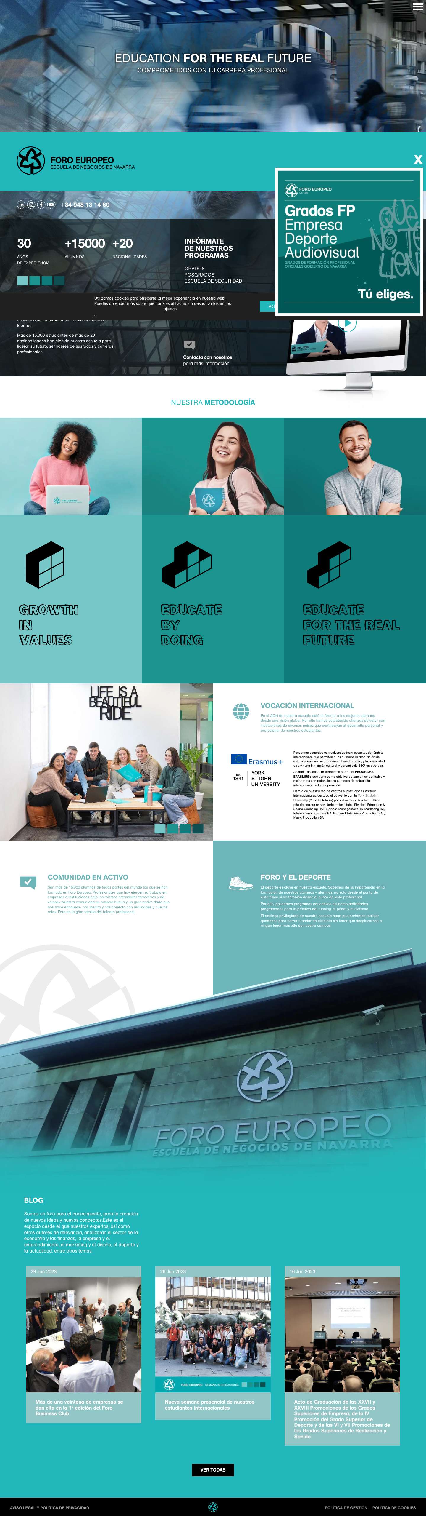 Foro Europeo | Escuela de Negocios de Navarra - Full Screenshot