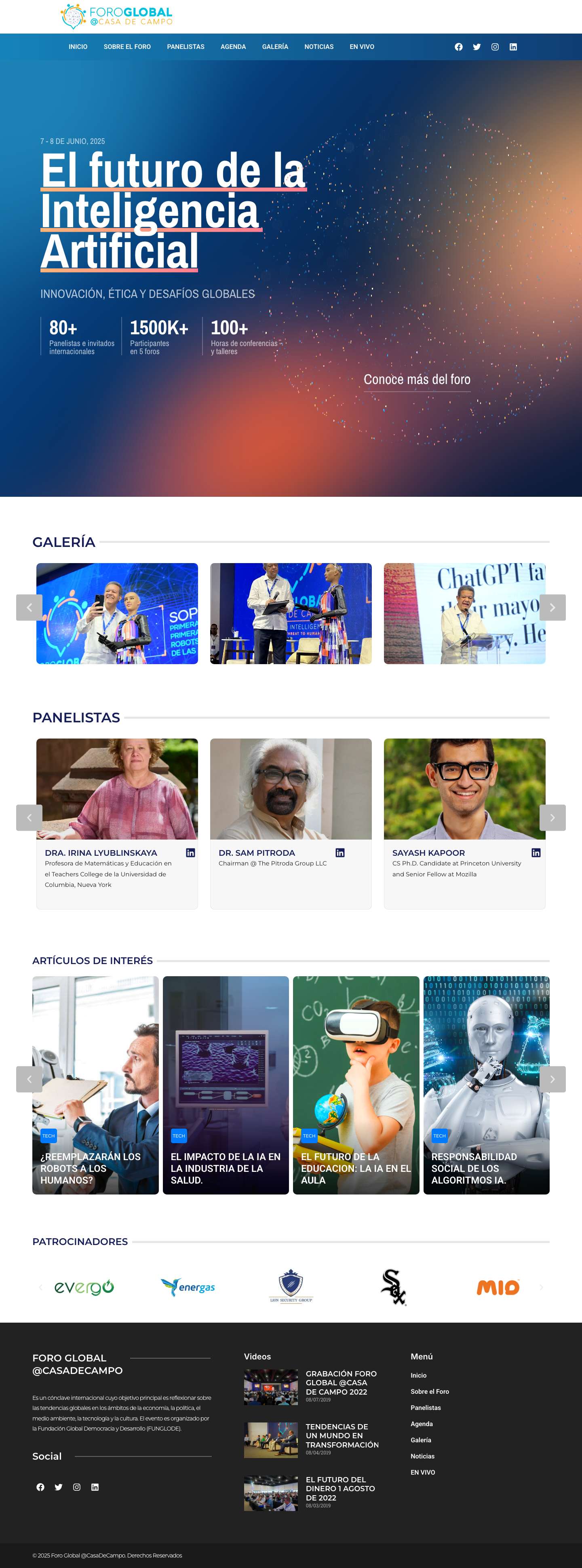 Foro Global Casa de Campo – "Inteligencia Artificial: ¿Progreso o Amenaza para la Humanidad?" - Full Screenshot
