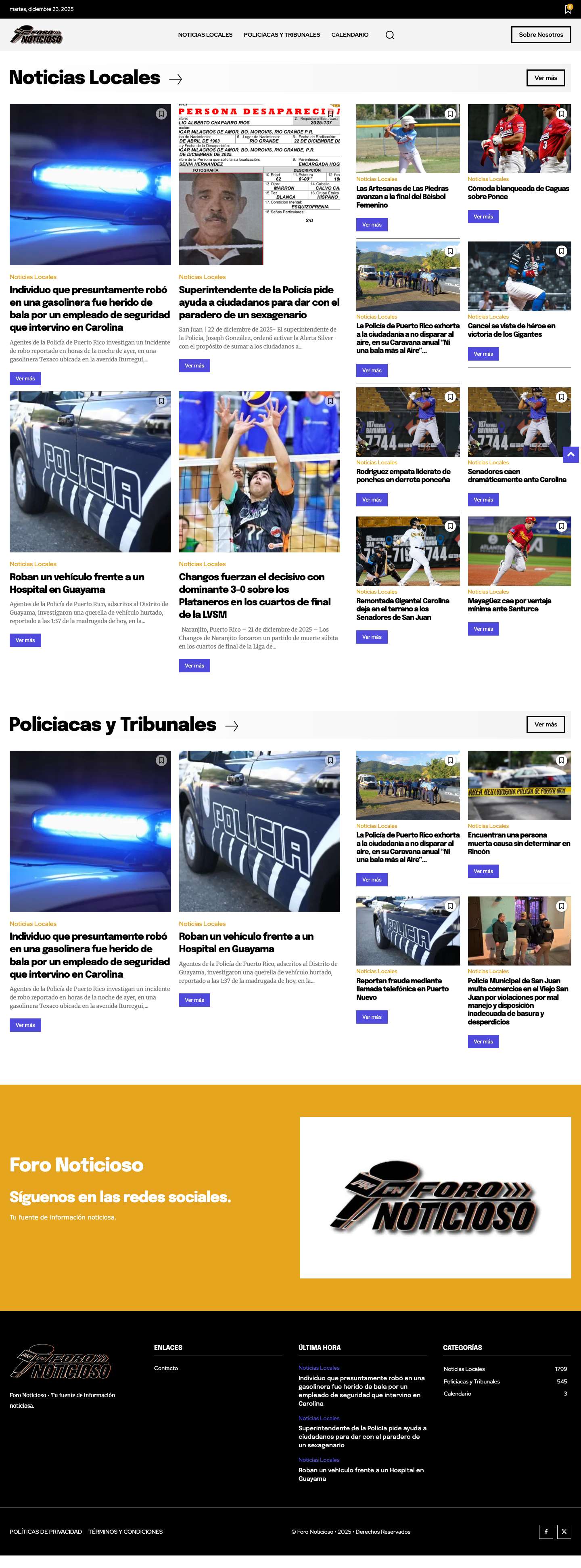 Inicio - Foro Noticioso Puerto Rico - Full Screenshot