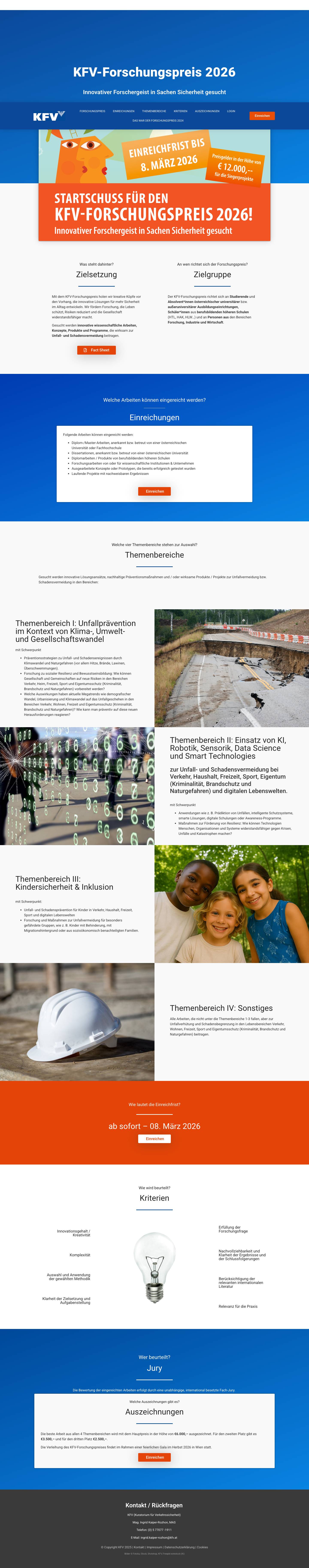Startseite - Forschungspreis - Full Screenshot