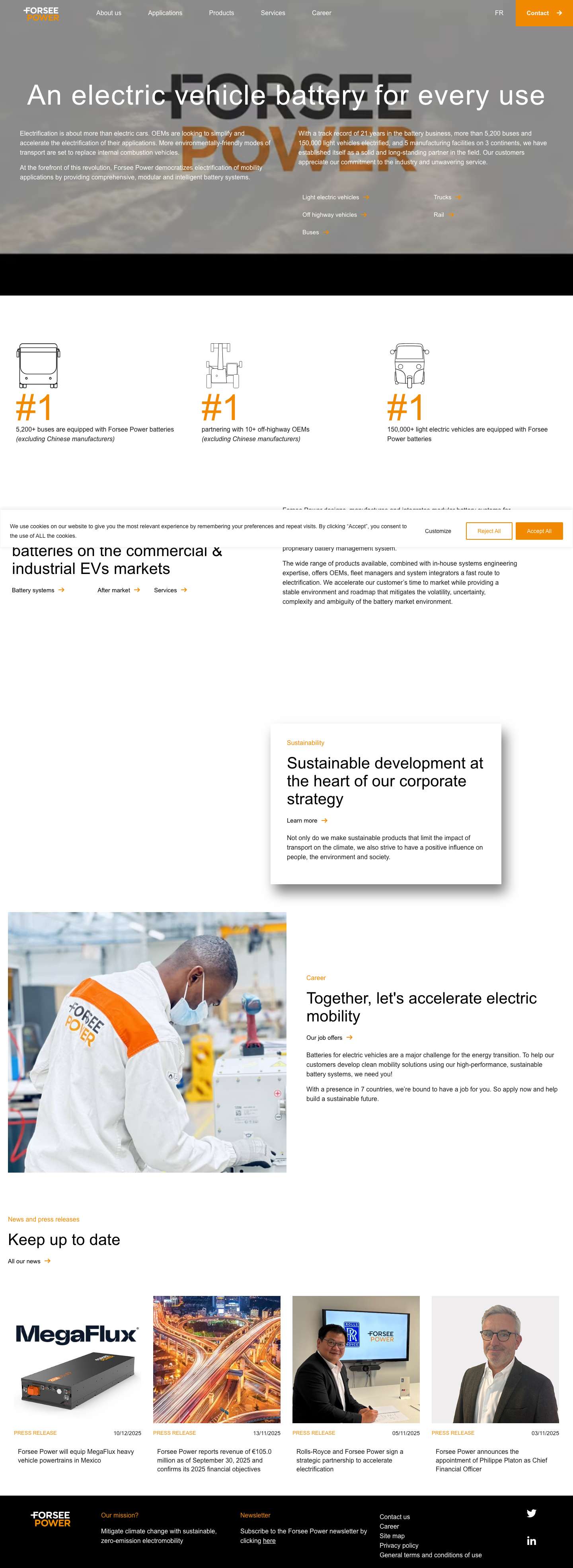 An electric vehicle battery for every use - Forsee Power - Full Screenshot