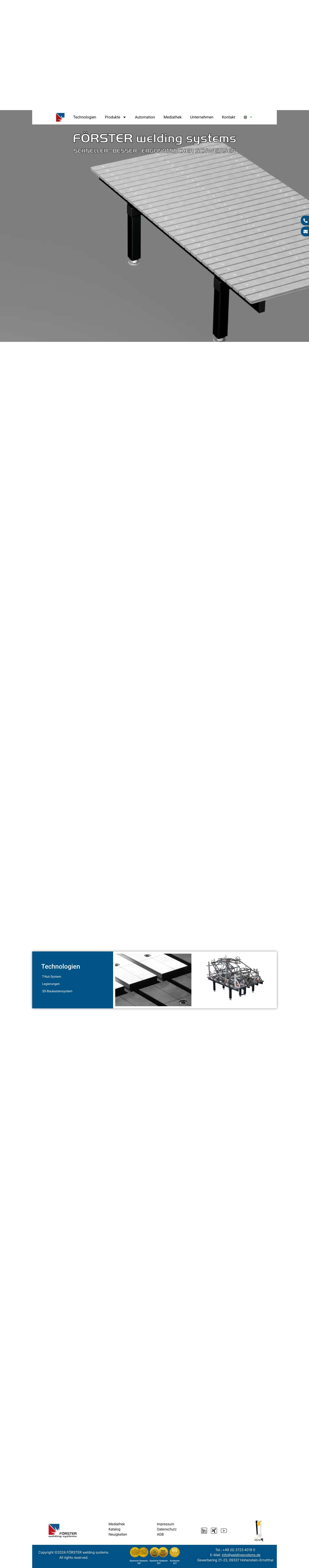FÖRSTER welding systems - Schweisstische und mehr... - Full Screenshot