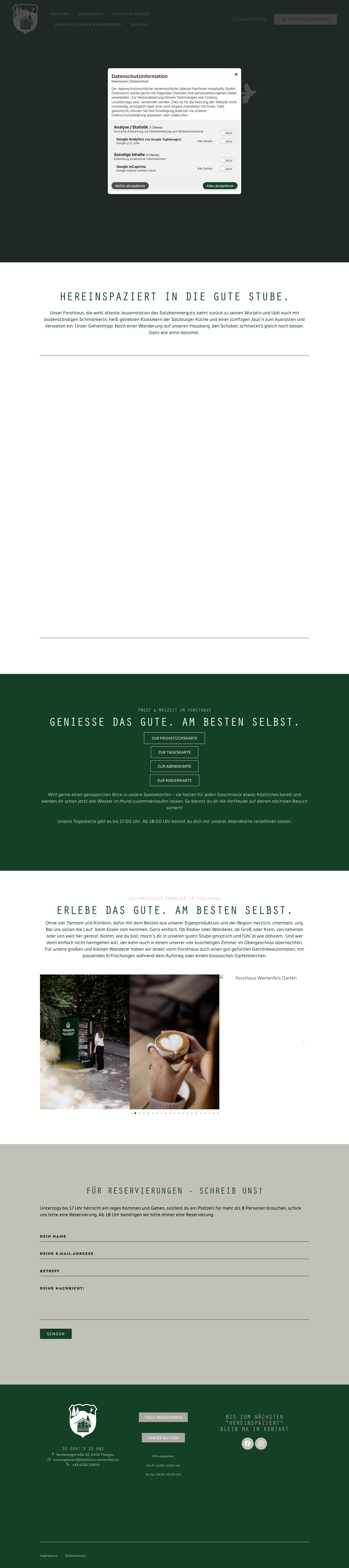 Startseite - Forsthaus Wartenfels - Full Screenshot