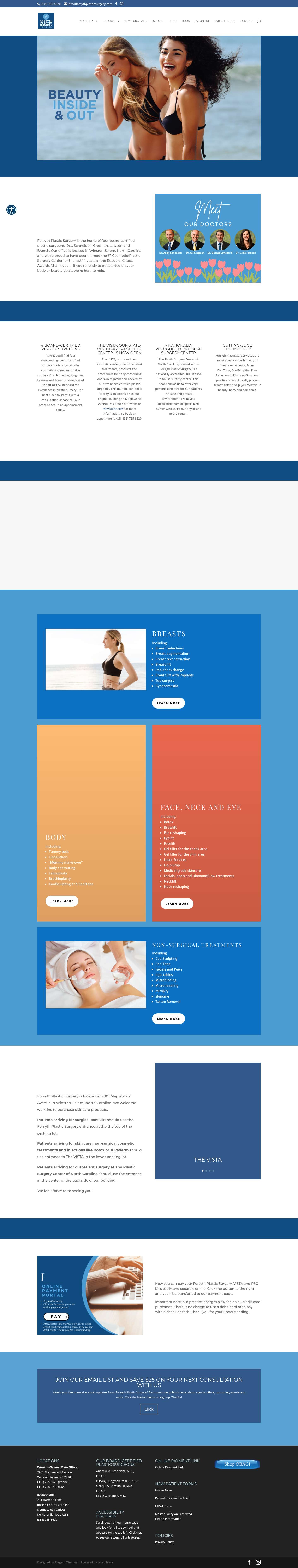 Home | Forsyth Plastic Surgery - Full Screenshot