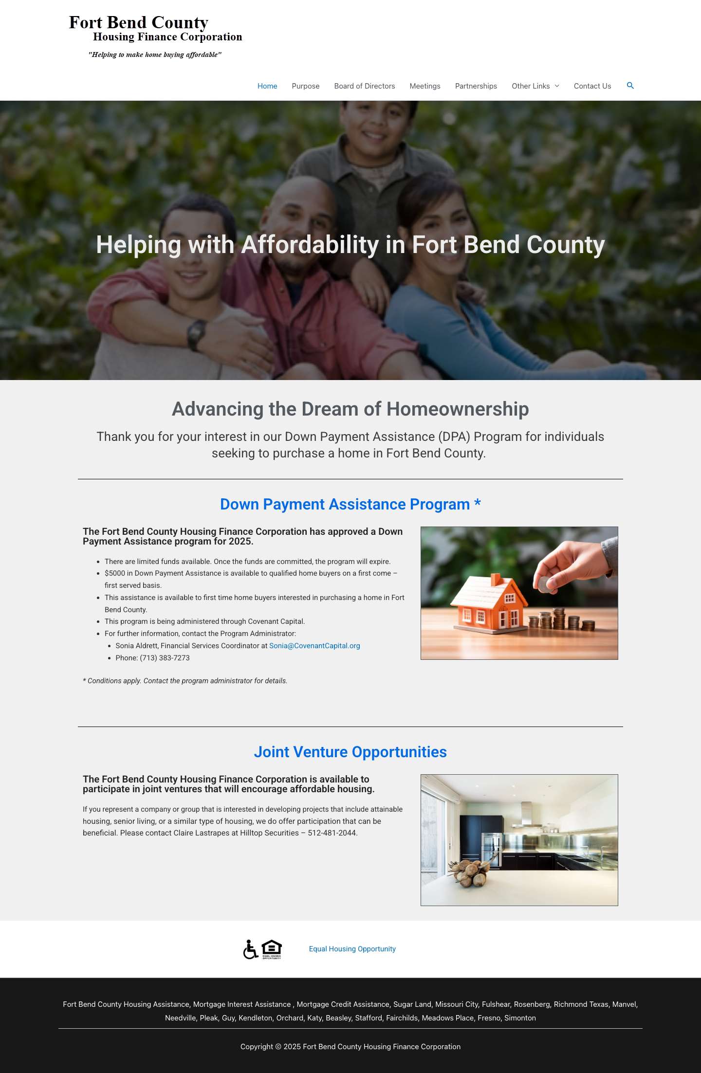 Home - Fort Bend County Housing Finance Corporation - Full Screenshot