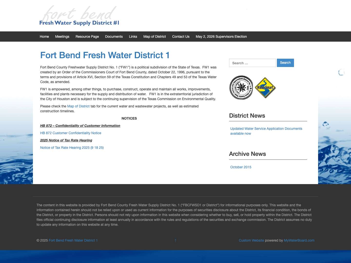 Fort Bend Fresh Water District 1 - Full Screenshot